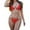 A20 Red, variant on Bikini Sets for Women, Criss Cross Strap Bandeau Top with Chain, Side Tie Bottom, Cut Out Back, Swimwear Beach & Pool