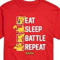 thumbnail image 3 of Pokémon - Eat Sleep Battle Repeat - Men's Short Sleeve Graphic T-Shirt, 3 of 5
