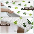 thumbnail image 6 of St. Patrick's Day Round Fitted Tablecloth with Elastic Edge,Water-Resistant Wipeable Green White Shamrock Clover Luck Table Cover for 44-48" Stretch Table Cloth for Dinner Indoor Outdoor Party, 6 of 6