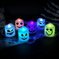 thumbnail image 4 of 6 Halloween LED Candle Lights White Ghost Pumpkin Lights Multi-color Lights Party Home Bar Decoration Haunted House Horror Props, 4 of 4