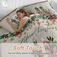 thumbnail image 4 of Merry Christmas Bedding Duvet Cover Set Twin 4 Pieces Western Green Boots Pine Leaf Candy Canes Linen Bedding Set with Zipper Closure,1 Comforter Cover 68x86 Inches 1 Flat Sheet & 2 Pillow Cases, 4 of 7