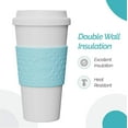 thumbnail image 3 of Acadia 16 Oz Travel Mug - Insulated Reusable Coffee Tumbler with Double-Walled Plastic, Leak-Proof Lid, Bpa-Free - Portable Mug for Hot  Cold Drinks, Cup Holder Friendly (Blue), 3 of 7