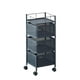 thumbnail image 2 of Carro rodante con ruedas, estante de almacenaje para cocina, estante giratorio de Metal para verduras, carrito organizador, carrito de utilidad para o Negro, 2 of 9