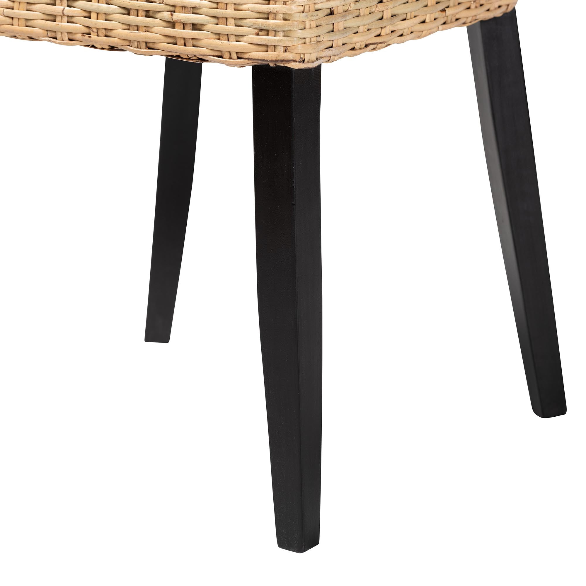bali & pari Dermot Rattan and Mango Wood BOHO Dining Chairs, Set of 2, Natural Brown