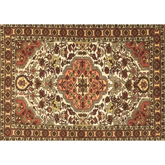Ahgly Company Indoor Rectangle Persian Brown Traditional Area Rugs, 5' x 7'