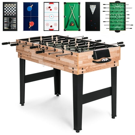 Best Choice Products 2x4ft 10-in-1 Combo Game Table Set w/ Hockey  Foosball  Pool  Shuffleboard  Ping Pong - Natural