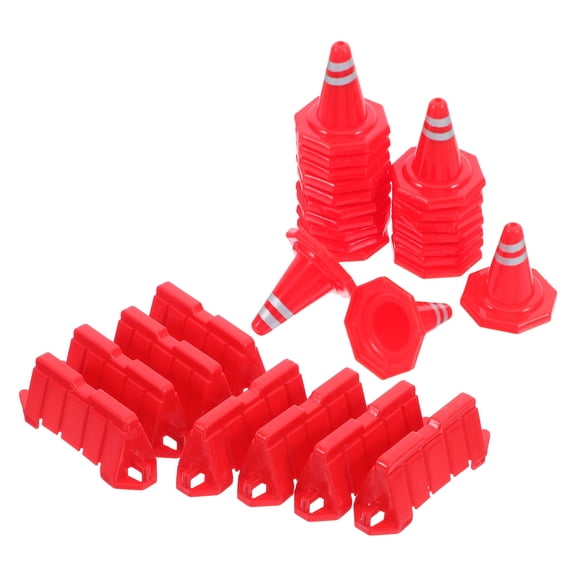 unbranded 40pcs Red Mini Traffic Cones Plastic For Collectors Model Collecting