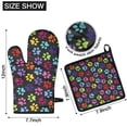 thumbnail image 6 of Colorful Animal Footprints Kitchen Oven Mitt and Pot Holder Sets 2 Pcs for Baking, Cooking and Grilling, Heat Resistant Up To 392 °F, 6 of 7
