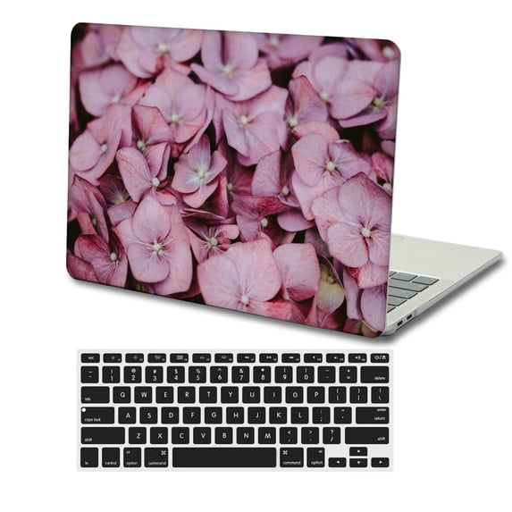 KSK KAISHEK Only for Old MacBook Pro 15" Case 2012 - 2015 Rel. Model A1398, Plastic Hard Shell Case + Black Keyboard Cover, Flower 0742