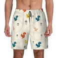 thumbnail image 3 of Uemuo colorful Squirrel Nuts Pattern Mens Swim Trunks Quick Dry Board Shorts with Mesh Lining, Stretch Beach Shorts Quick Dry No-Chafing Board Shorts-Large, 3 of 9