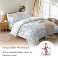 thumbnail image 7 of Blue Octopus Bedding Duvet Cover Set King Size 4 Pieces Ocean Starfish Shell Coral Marine Life Bedding Set with Zipper Closure, 1 Comforter Cover 92x106 Inches 1 Flat Sheet & 2 Pillow Cases, 7 of 7