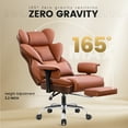 thumbnail image 5 of COOLHUT Large Executive PU Leather Office Chair with Adjustable Armrests and Footrest, High Back and Lumbar Support, Ideal for Big and Tall Users, Perfect for Home Office or Computer Desk Use, Brown, 5 of 9