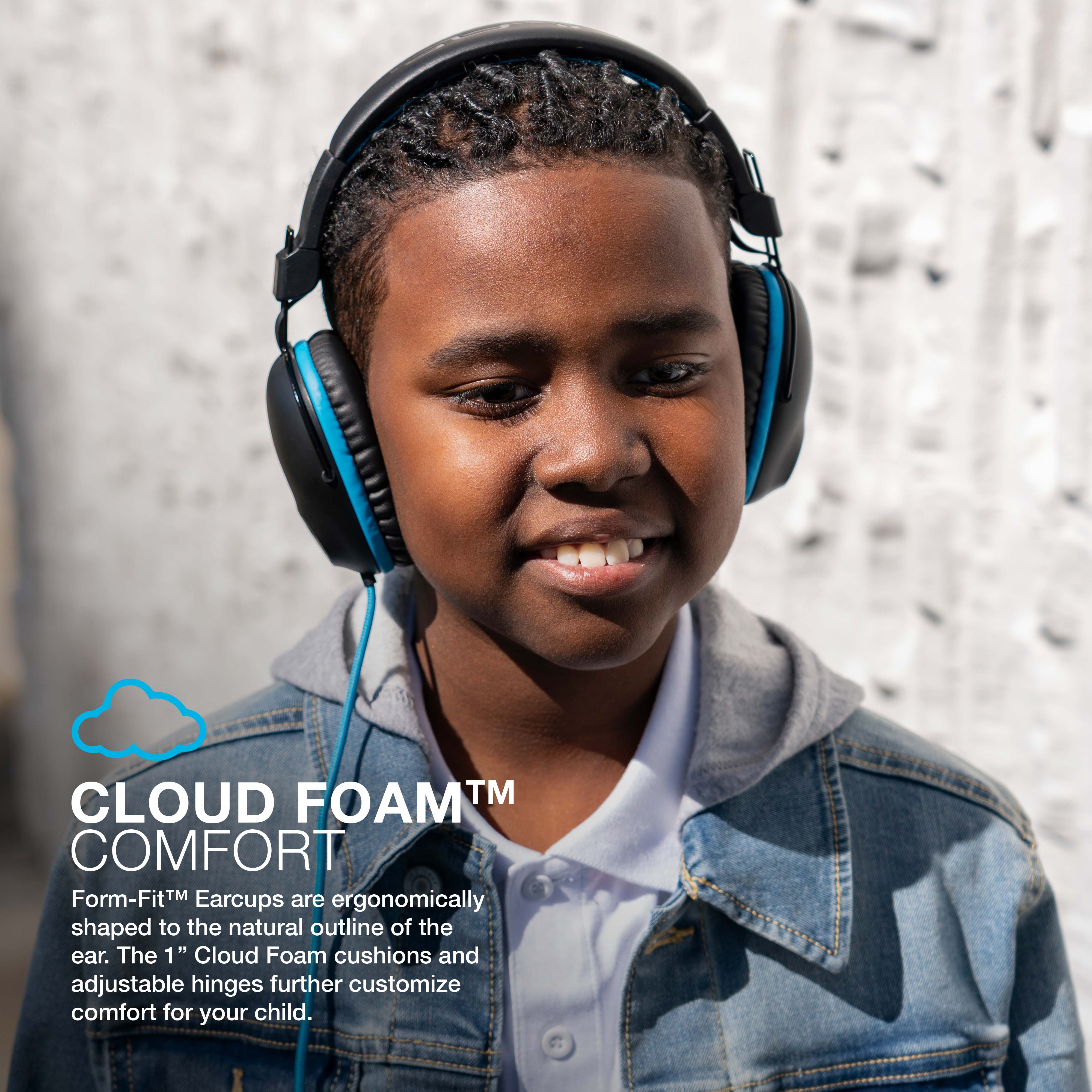 JLab JBuddies Pro Wired Over-Ear Kids Headphones, Blue photo 3