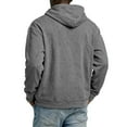 thumbnail image 4 of Men Half Zip Pullover Hoodie Long Sleeve Cotton Blend Sweatshirt Kangaroo Pocket Drawstring Hood Casual Loose Fit Top Gray 4XL, 4 of 5