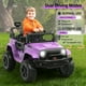thumbnail image 1 of Historyli Camión eléctrico de 12 V con control remoto para padres, luces LED y suspensión de resorte, color morado, 1 of 7