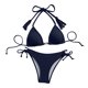thumbnail image 5 of Tankini para mujer, bikini liso sin espalda, de dos piezas, estilo vendaje, para playa, dos piezas, tankini, 2 piezas, 5 of 9