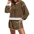 thumbnail image 2 of Womens Sweatsuits 2 Piece Set Crewneck Sweatshirts High Waisted Skort Skirts Tennis Running Tracksuits Shorts Sets, 2 of 7