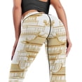 thumbnail image 2 of High Waisted Leggings for Women Regular & Plus - No See Through Tummy Control Cycling Workout Yoga Pants without Pockets White Gold Retro Chinese Building Pattern S, 2 of 6