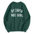 thumbnail image 4 of Ediodpoh Women's Fashion Casual Solid Color Loose Long Sleeve Letter Print Round Neck Pullover Hoodies for Women Green M, 4 of 5
