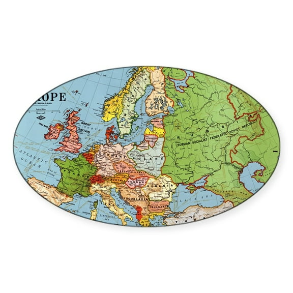 CafePress - Map Of Europe - Sticker (Oval)