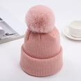 thumbnail image 6 of Xinyolin 2-14 Years Kids Hat Solid Color Stretchy Autumn Winter Pompom Warm Beanie Cap for Daily Wear, 6 of 8