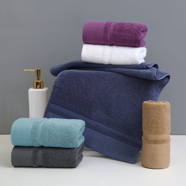 Set de Toallas Faciales Suaves y Absorbentes | Toalla de Baño para Adultos | Toalla de Algodón Azul de 75 X 35 Cm | Ligera (0,12 Kg) | Multiusos | Ideal para Uso Diario | 1 Unidad