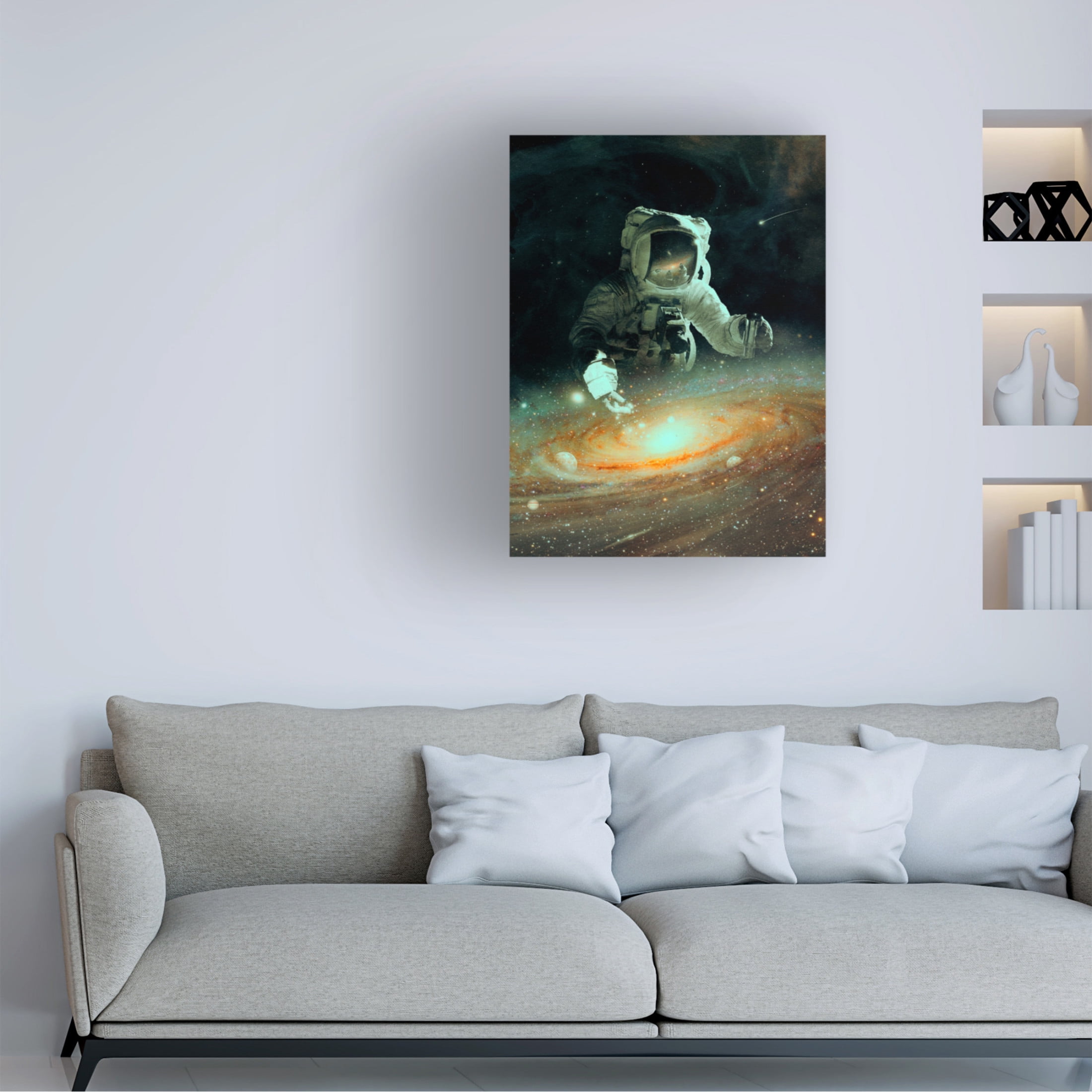 Canvas Wall Art - Francis Minoza 'Feeding The Abyss' Wall Art for Living Room, Bedroom, or Office D?cor by Trademark Fine Art - 35 x 47 Inches
