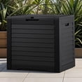 thumbnail image 3 of Uforic 35 Gallon Resin Outdoor Storage Box, Waterproof Lockable Deck Box & Package Delivery Box for Patio, Garden & Pool Storage, Black, 3 of 8