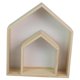thumbnail image 1 of 2 estantes de almacenamiento de pared para decoración del hogar, figuras con forma de casa, estantes multiusos Blanco, 1 of 9