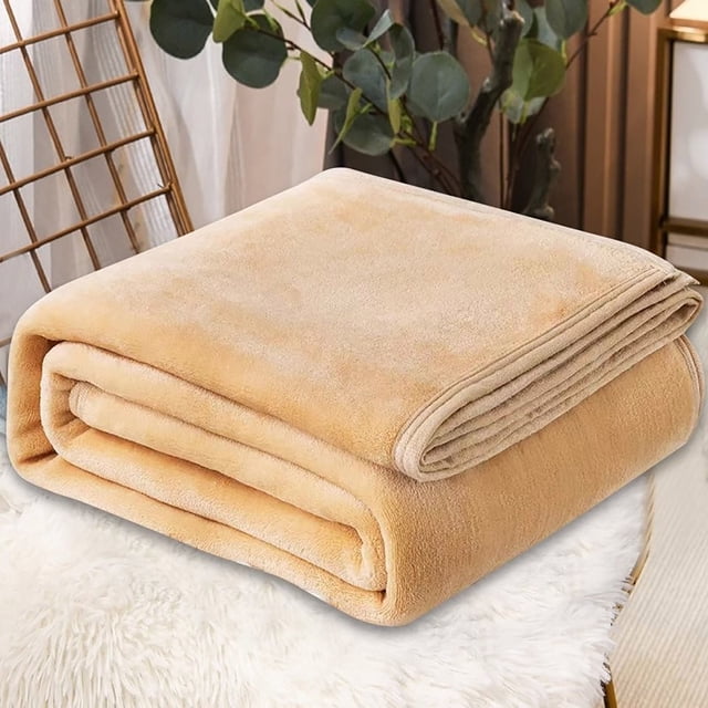 Harpily Blanket Flannel Thickening Warm Throw Blanket Lightweight Plush Solid Color Microfiber Blankets 70x100cm
