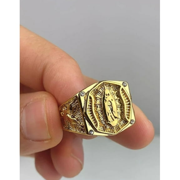 Virgem Guadelupe Ring Jewelry Religious For Mens