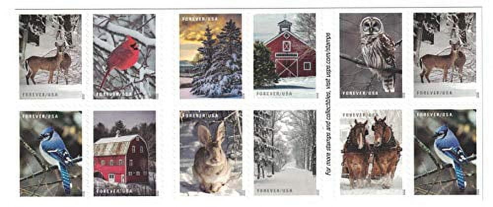 Winter Scenes USPS Forever Postage Stamps 2 Books of 20 First Class US Postal Holiday Celebrations Wedding Celebration Anniversary Traditions (40