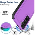 thumbnail image 3 of for Samsung Galaxy S22 Case: Dual Layer Protective Heavy Duty Cell Phone Cover Shockproof Rugged with Screen Protector - Military Protection Bumper Tough - Samsung Galaxy S22 5G 2022, 6.1 inch, Purple, 3 of 15