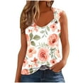 thumbnail image 2 of ALLLIST Going Out Tops for Women Orange Sleeveless V-Neck Graphic Tank Tops Tank Tops S, 2 of 3
