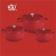 thumbnail image 5 of Juego 3 Ollas Cacerolas K&I Germany 1.2L 2.4L 4.3L Tapa Estilo Le Creuset, 5 of 6
