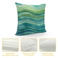 thumbnail image 4 of COMIO  Home Decorative Throw Pillow Covers Blue Green Waves, Watercolor Striped Wavy Marble  Modern Pillow Case Cushion Cover for Sofa Couch Bed Farmhouse Pillows Covers Decor, 4 of 5