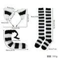thumbnail image 2 of Huanglei "Ladies' Striped Cat Ear And Tail Knee High Socks Set Adorable Accessory For Parties", 2 of 2