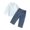 White, variant on Emitonse Toddler Baby Girl Clothes Fall Winter Outfits Girls Long Sleeved Shirt Jeans Set Comfortable Soft Casual White,Size 3-4 Years