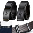 thumbnail image 4 of Vintage Luxury Design  Man Automatic Buckle Belt Waistband Waist Strap Business Leather Belt BLACK, 4 of 8