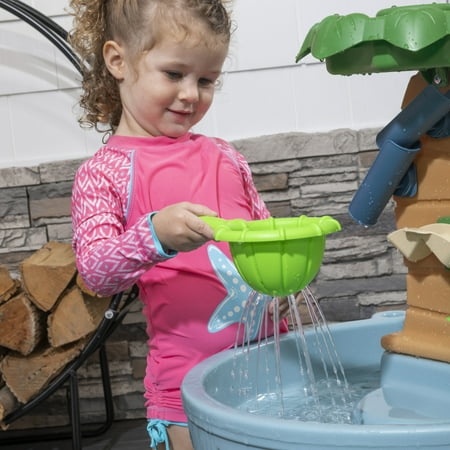 Step2 Dino Showers Gray Plastic Water Table for Toddlers with 13-piece Playset