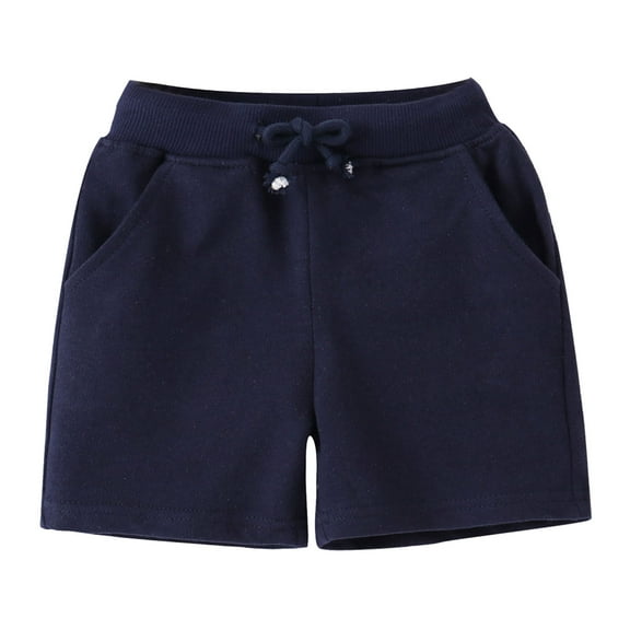 NOLDARES Boys Shorts Hiking Shorts Elastic Waist Athletic Outdoor Scout Fishing(A15-Navy,4-5 Years)