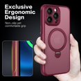 thumbnail image 3 of Phone Case for iPhone 12 Pro Max 6.7 inches, 360° Rotatable Magnetic Ring Stand [Compatible with MagSafe] [Military Grade Protection] Shockproof Phone Covers for Women Men(Red), 3 of 9