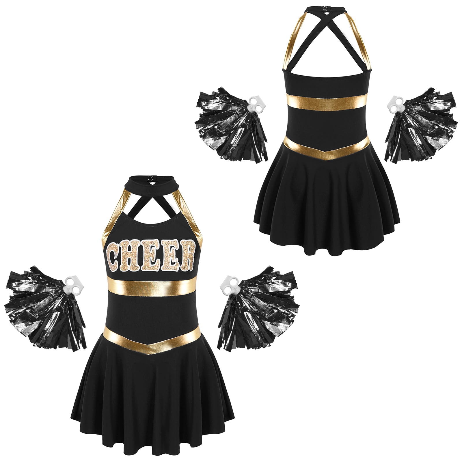 Ladies Black Cheerleader Costume