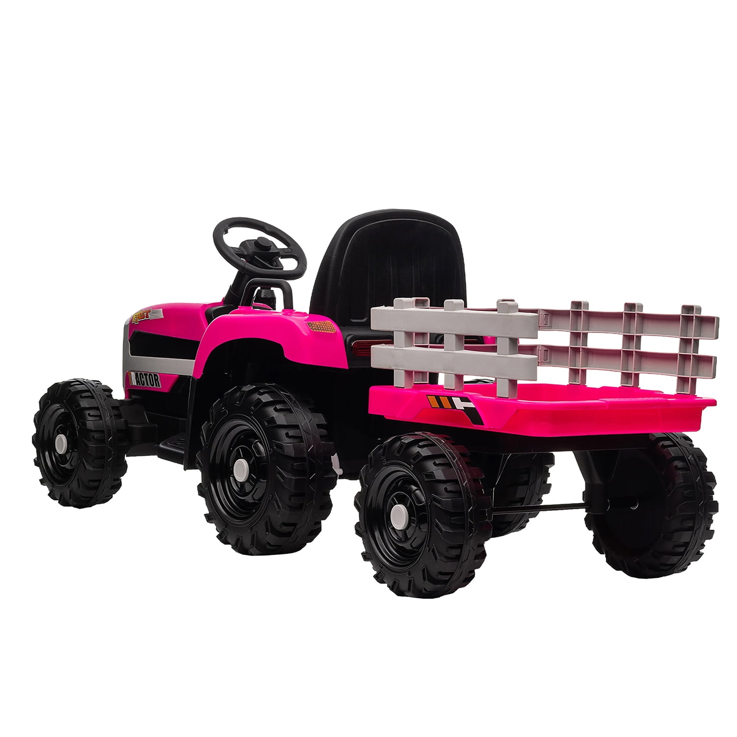 CIPACHO 12v Battery-Powered Kids Toy Tractor with Trailer and 3-Gear-Shift Ground Loader Ride On with USB&Bluetooth Audio Functions, Red CIPACHO 12v Battery-Powered Kids Toy Tractor with Trailer and 3-Gear-Shift Ground Loader Ride On with USB&Bluetooth Audio Functions, Red