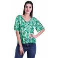 thumbnail image 1 of Moomaya Blouse d'Été Boho à Manches Courtes en Rayonne Imprimée pour Femmes, 1 of 5