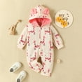 thumbnail image 2 of Youmylove Baby Girls Boys Ear Giraffe Print Autumn Long Sleeve Hooded Romper Jumpsuit Clothes Girl Bodysuit Long Sleeve, 2 of 9