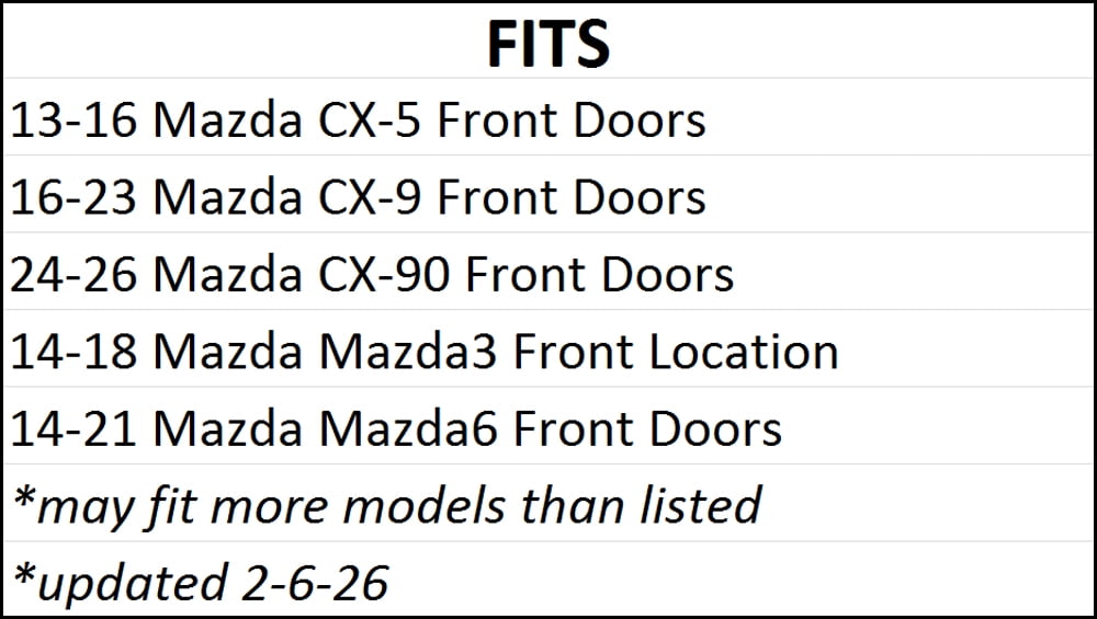 Front Door Speaker Adapter Spacer Rings Compatible with Mazda CX-5 CX-9 CX-90 Mazda 3 Mazda3 Mada 6 Mazda6