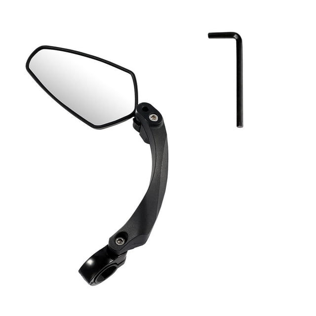 TAILTOSS 1Pc Durable Black Cycling Bike Mirror Handlebar Mount Rearview Adjustable Viewing