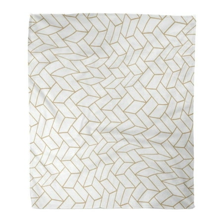 Geometric Cube - LADDKE Throw Blanket Warm Cozy Print Flannel 70S Abstract Geometric Golden Trippy Cubes 3D Pattern 80S Bedding Boho Cool Comfortable Soft for Bed Sofa and Couch 58x80 Inches
