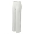 thumbnail image 5 of Travel Outfits Women Airport Women's Lightweight Chiffon High Elastic Waist Flowing Trousers Flared Straight Leg Women Wedding Culottes Wide Leg Cover up Pants Casual Pant Suits for plus White M, 5 of 8